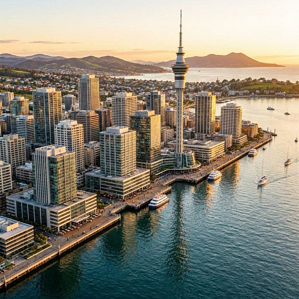 Auckland waterfront and skyline